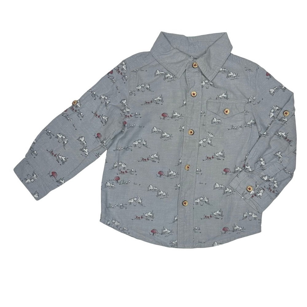 Genuine Kids From Oshkosh Mushrooms Button Up Shirt